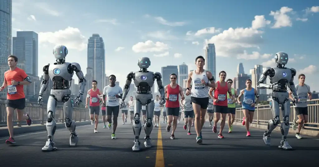maratona humano robô china