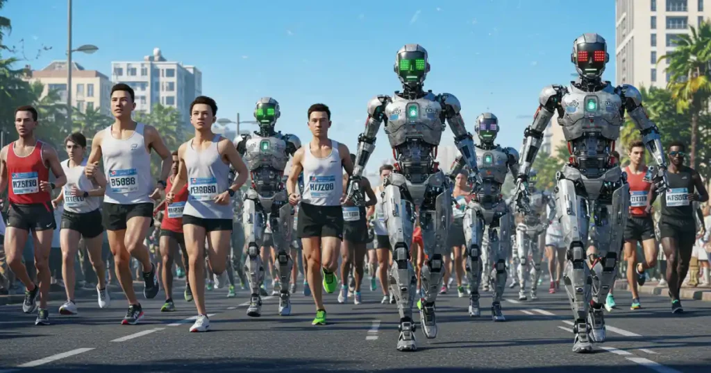 maratona humano robô china