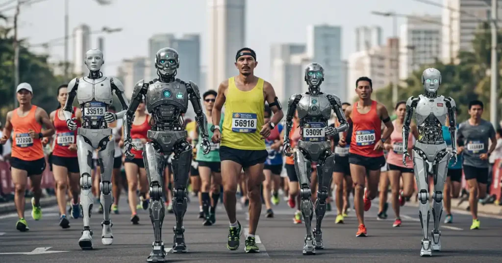 maratona humano robô china